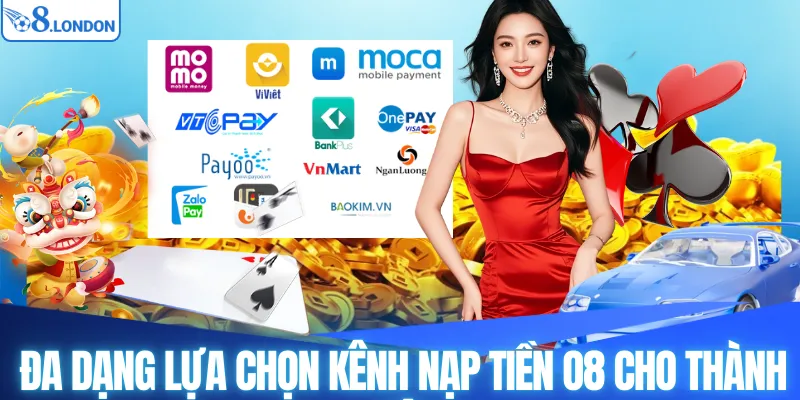 Đa dạng lựa chọn kênh nạp tiền O8 cho thành viên